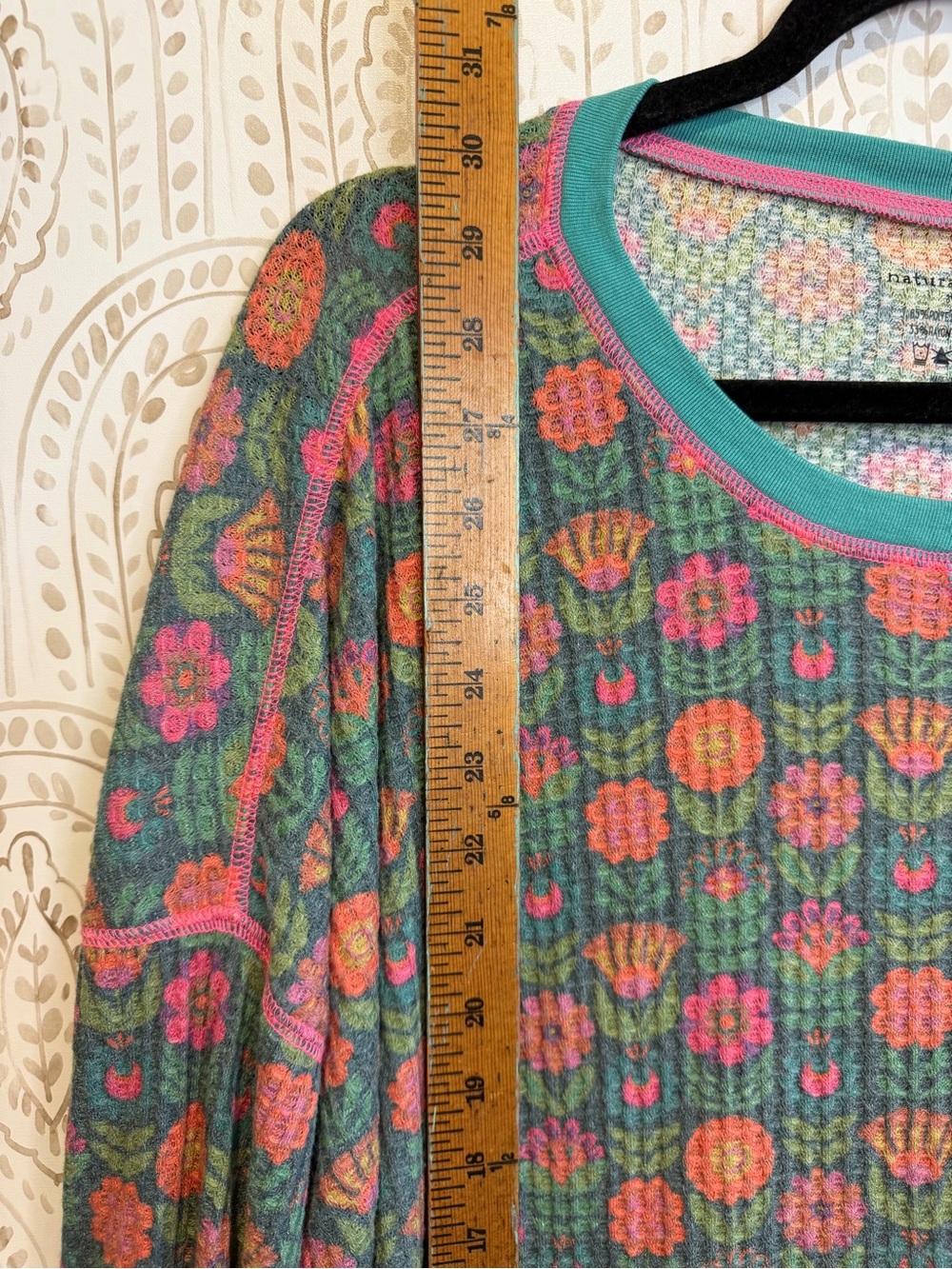 Natural Life Waffle Knit Floral Long Sleeve Top size XL - Picture 8 of 8